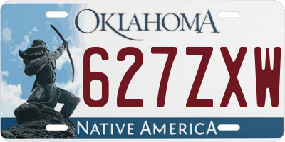 OK license plate 627ZXW