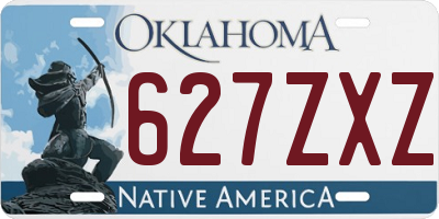 OK license plate 627ZXZ