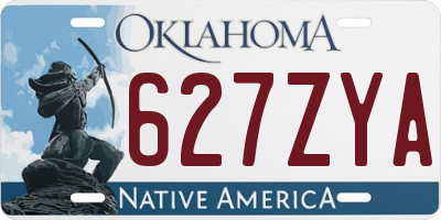 OK license plate 627ZYA