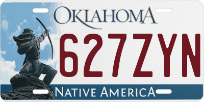 OK license plate 627ZYN