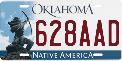OK license plate 628AAD