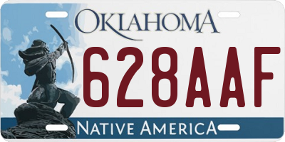 OK license plate 628AAF