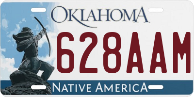 OK license plate 628AAM