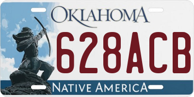 OK license plate 628ACB