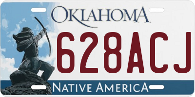OK license plate 628ACJ