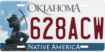 OK license plate 628ACW