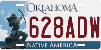 OK license plate 628ADW