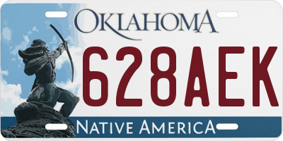 OK license plate 628AEK
