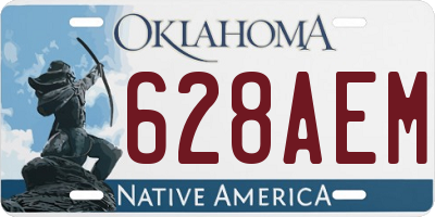 OK license plate 628AEM