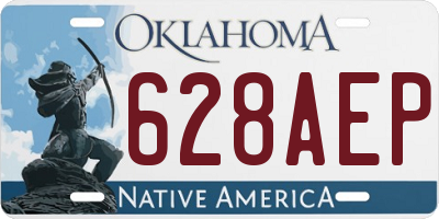 OK license plate 628AEP