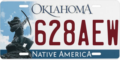 OK license plate 628AEW