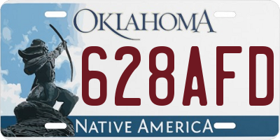 OK license plate 628AFD