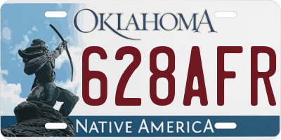 OK license plate 628AFR
