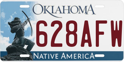 OK license plate 628AFW