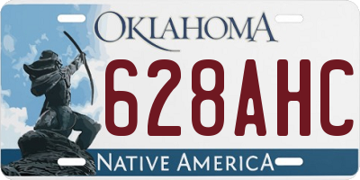 OK license plate 628AHC