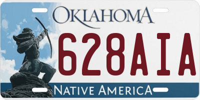 OK license plate 628AIA