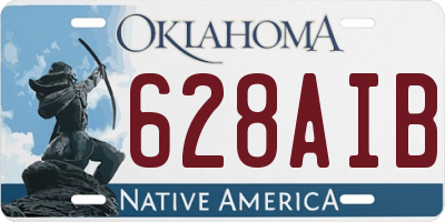 OK license plate 628AIB