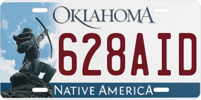 OK license plate 628AID