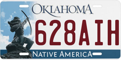 OK license plate 628AIH