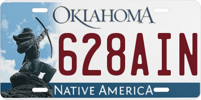 OK license plate 628AIN