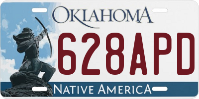OK license plate 628APD
