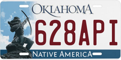 OK license plate 628API