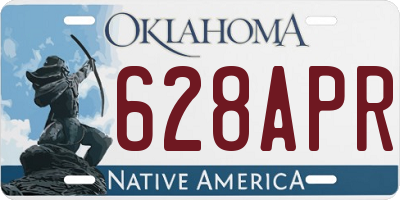 OK license plate 628APR