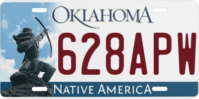 OK license plate 628APW