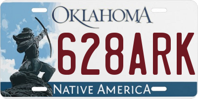 OK license plate 628ARK