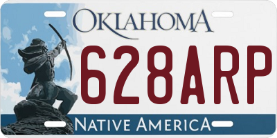 OK license plate 628ARP