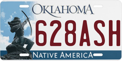 OK license plate 628ASH