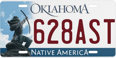 OK license plate 628AST