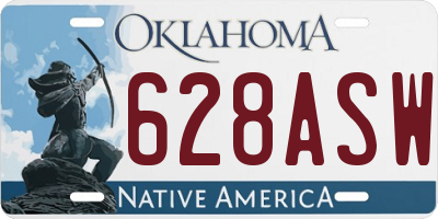 OK license plate 628ASW