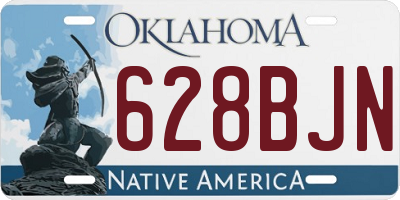 OK license plate 628BJN