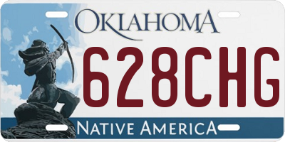OK license plate 628CHG