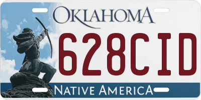 OK license plate 628CID