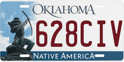 OK license plate 628CIV