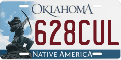 OK license plate 628CUL