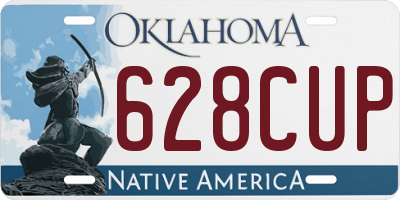 OK license plate 628CUP