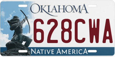 OK license plate 628CWA