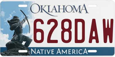 OK license plate 628DAW