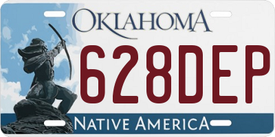 OK license plate 628DEP
