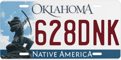 OK license plate 628DNK