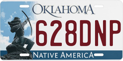 OK license plate 628DNP