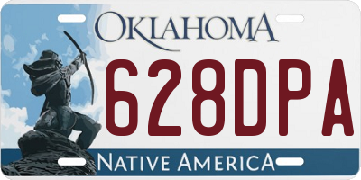OK license plate 628DPA