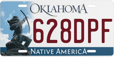 OK license plate 628DPF