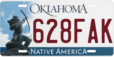 OK license plate 628FAK