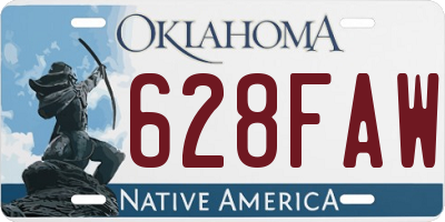 OK license plate 628FAW