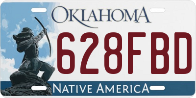 OK license plate 628FBD