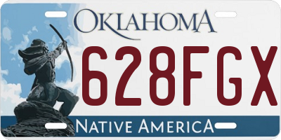 OK license plate 628FGX